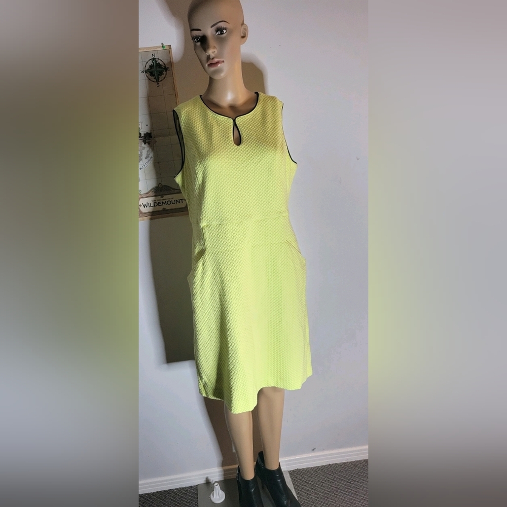 Land's End Lemon Colour Midi Dress, size 14